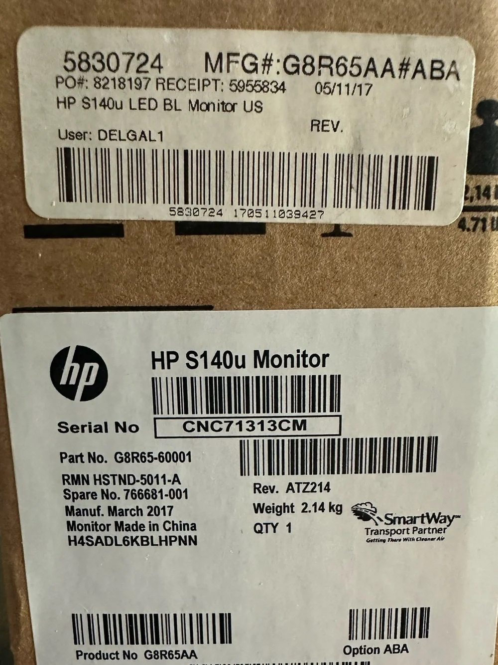 NIB HP Elite Display Model S140u - 14” Back Lit LCD Portable Monitor USB
